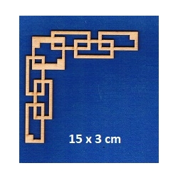 SKLEJKA #3mm Narożnik 15x3cm , ażurowy / 0450 narożnik ze sklejki